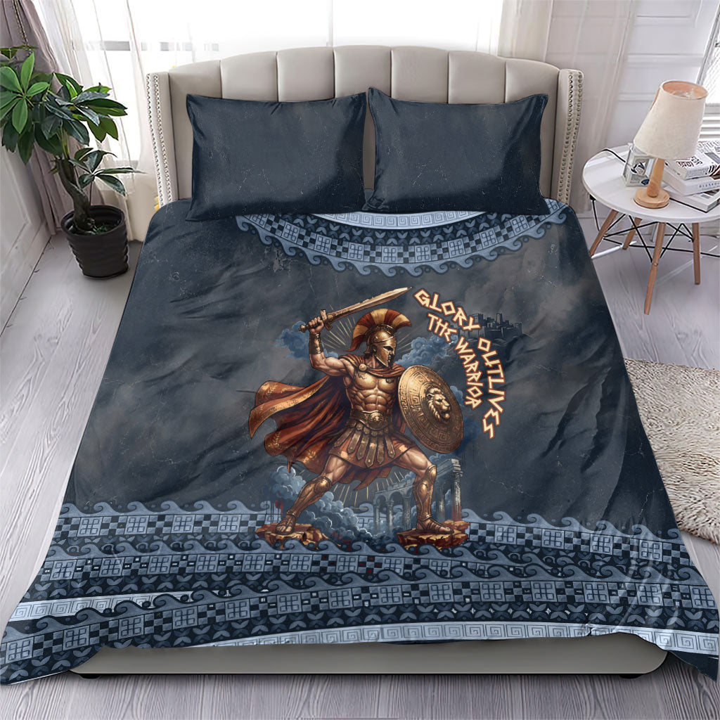 Trojan War Glory Outlives Warrior Bedding Set Spartan Achilles Warrior Battle Greek