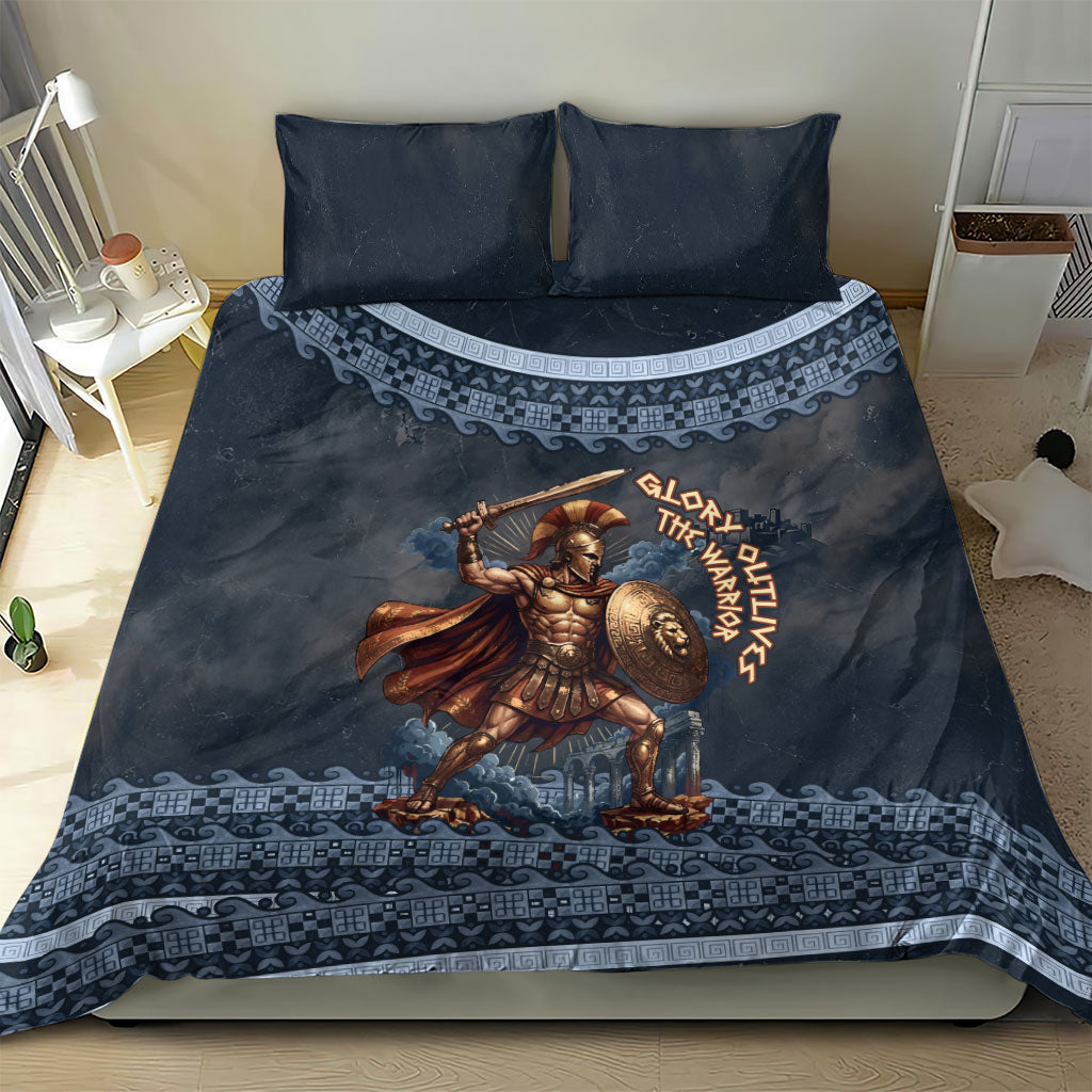 Trojan War Glory Outlives Warrior Bedding Set Spartan Achilles Warrior Battle Greek