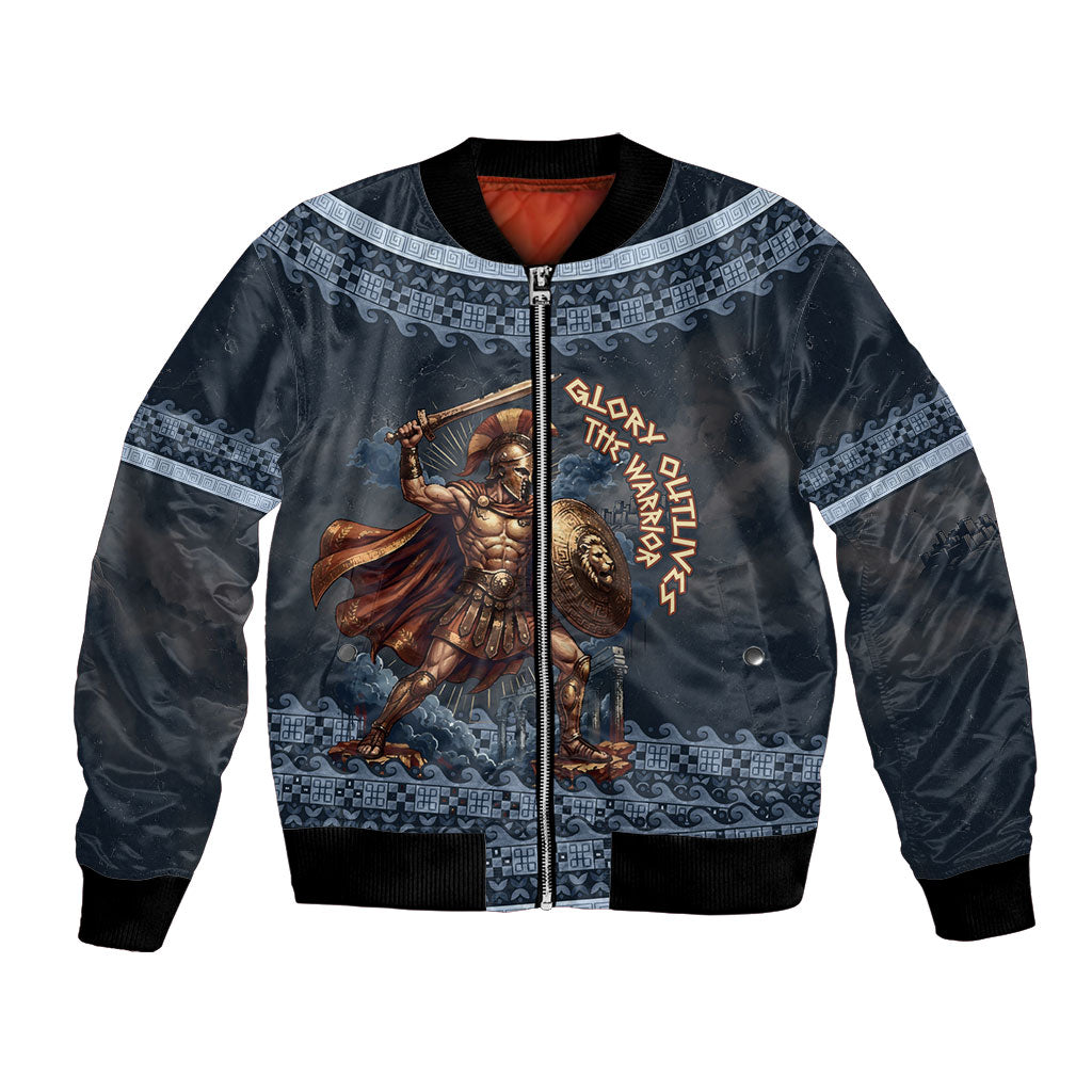 Trojan War Glory Outlives Warrior Bomber Jacket Spartan Achilles Warrior Battle Greek
