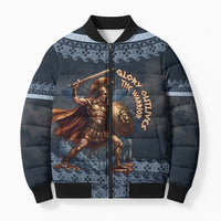 Trojan War Glory Outlives Warrior Bomber Puffer Jacket Spartan Achilles Warrior Battle Greek