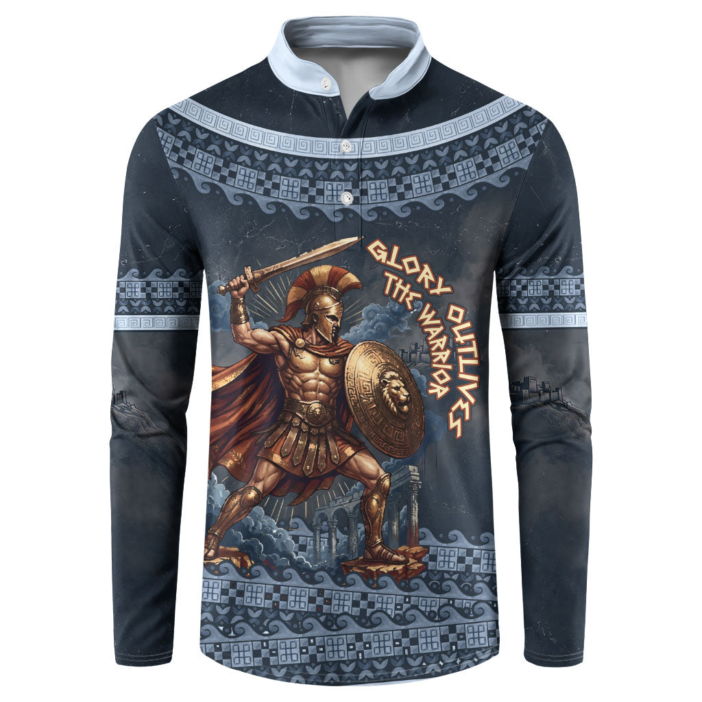 Trojan War Glory Outlives Warrior Button Sweatshirt Spartan Achilles Warrior Battle Greek