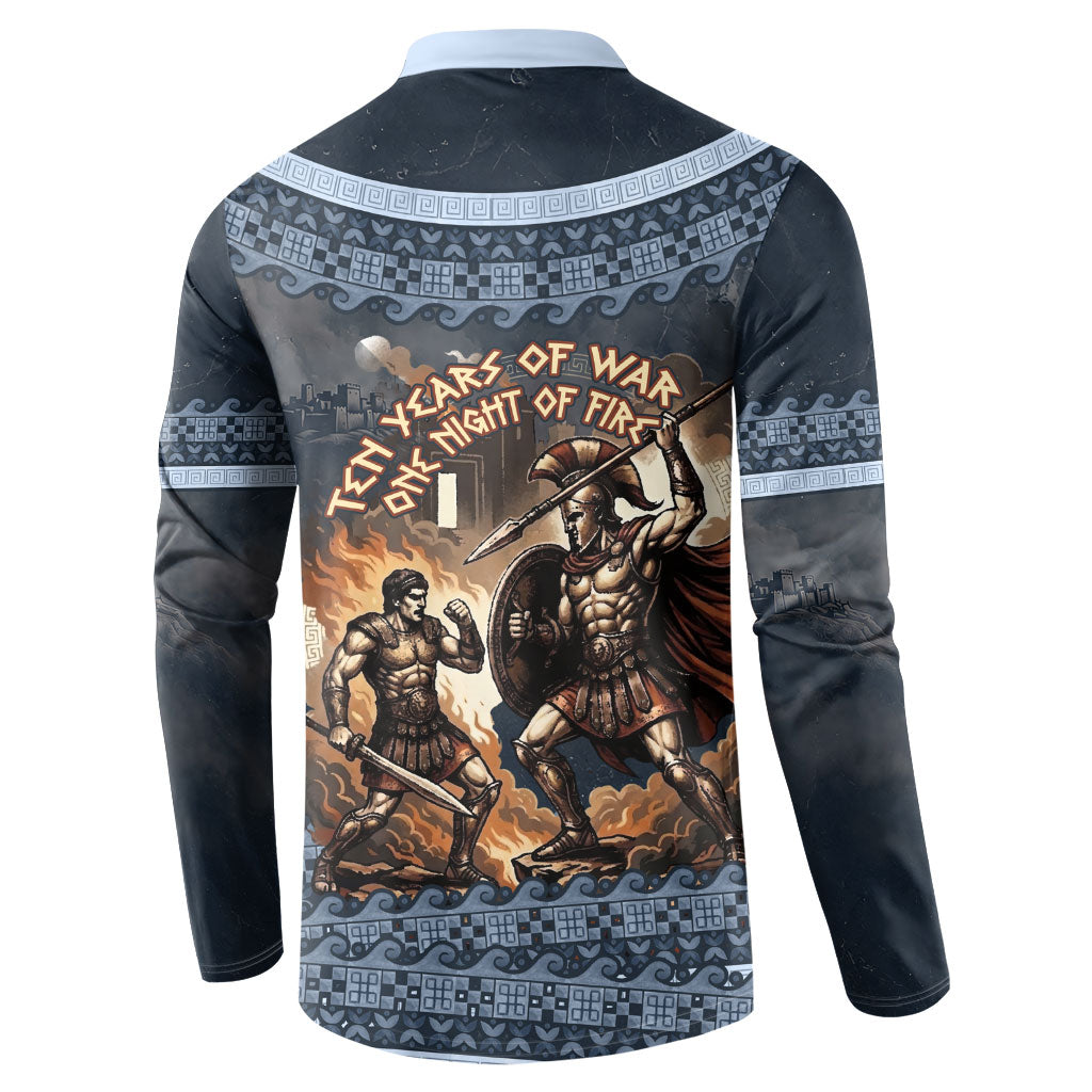 Trojan War Glory Outlives Warrior Button Sweatshirt Spartan Achilles Warrior Battle Greek