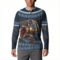 Trojan War Glory Outlives Warrior Button Sweatshirt Spartan Achilles Warrior Battle Greek