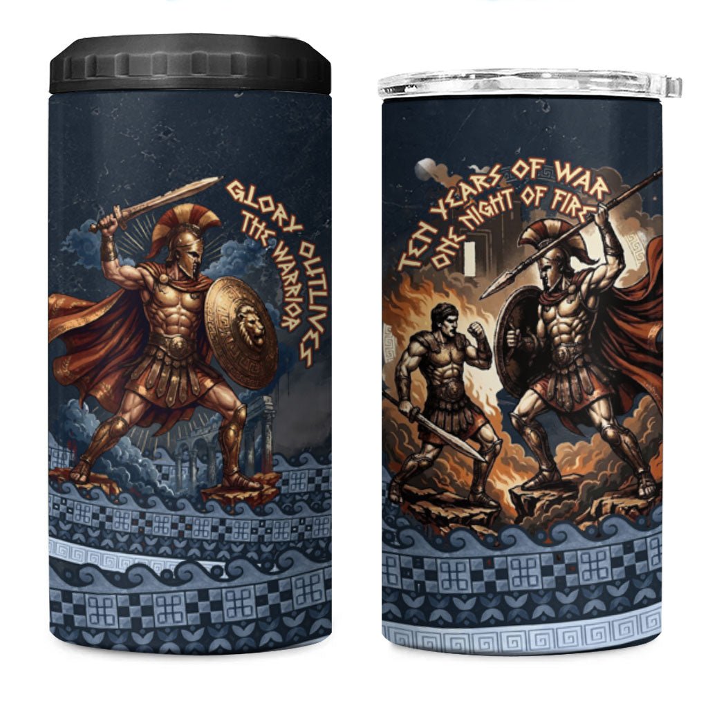 Trojan War Glory Outlives Warrior 4 in 1 Can Cooler Tumbler Spartan Achilles Warrior Battle Greek