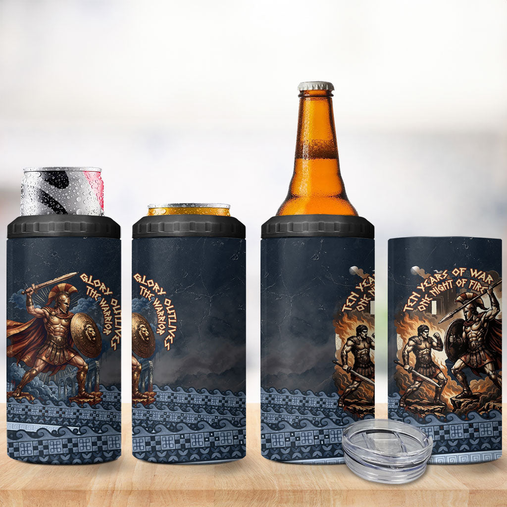 Trojan War Glory Outlives Warrior 4 in 1 Can Cooler Tumbler Spartan Achilles Warrior Battle Greek