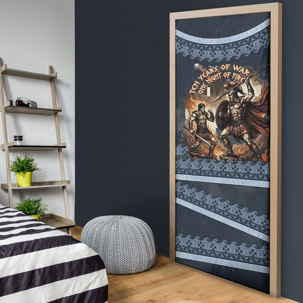 Trojan War Glory Outlives Warrior Door Cover Spartan Achilles Warrior Battle Greek