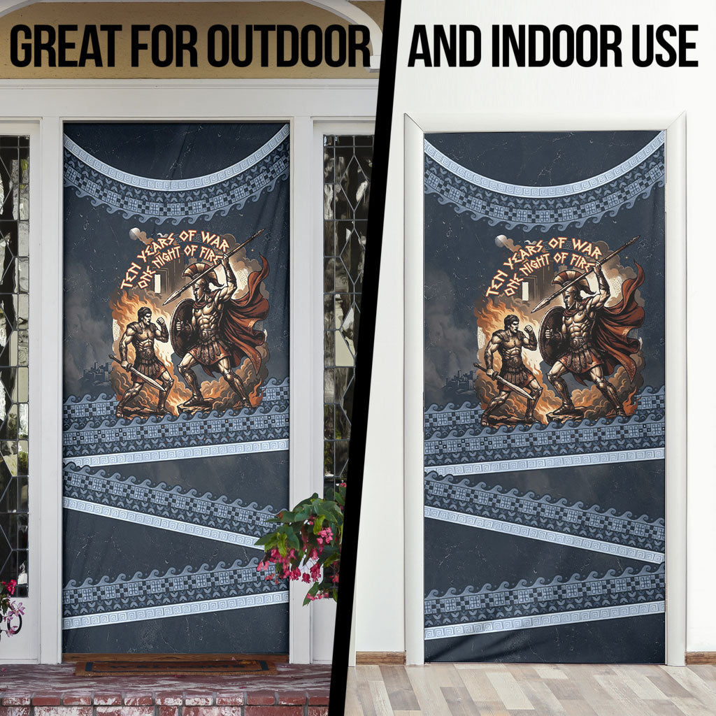 Trojan War Glory Outlives Warrior Door Cover Spartan Achilles Warrior Battle Greek