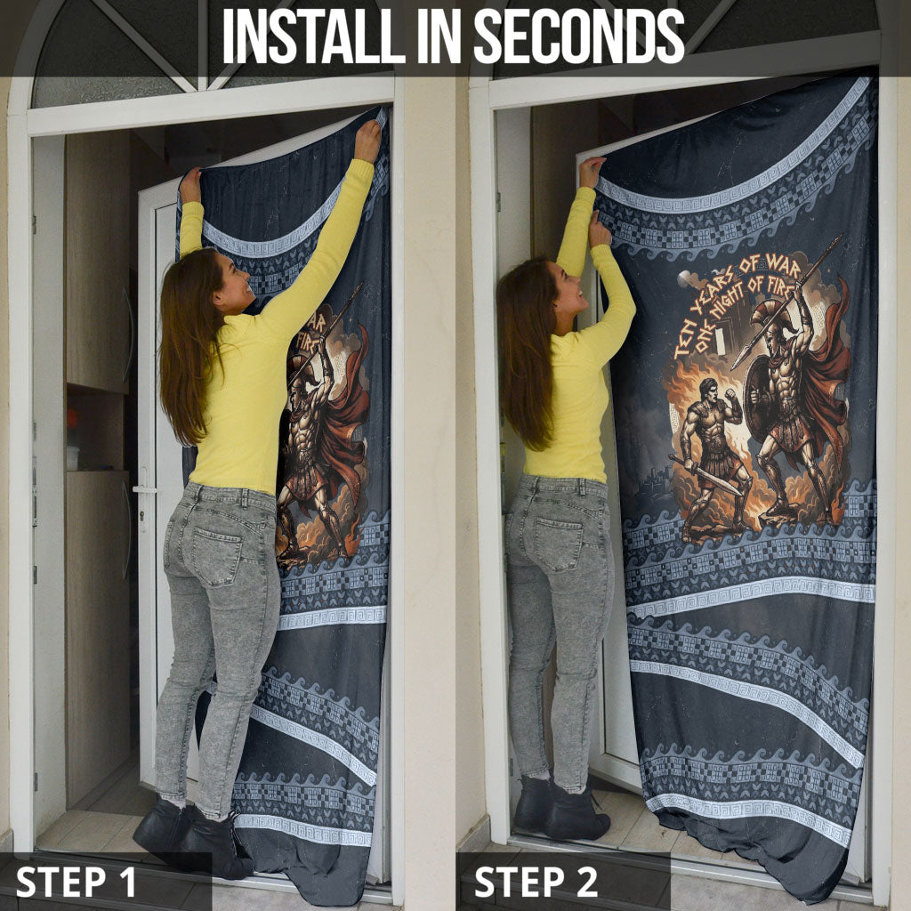 Trojan War Glory Outlives Warrior Door Cover Spartan Achilles Warrior Battle Greek