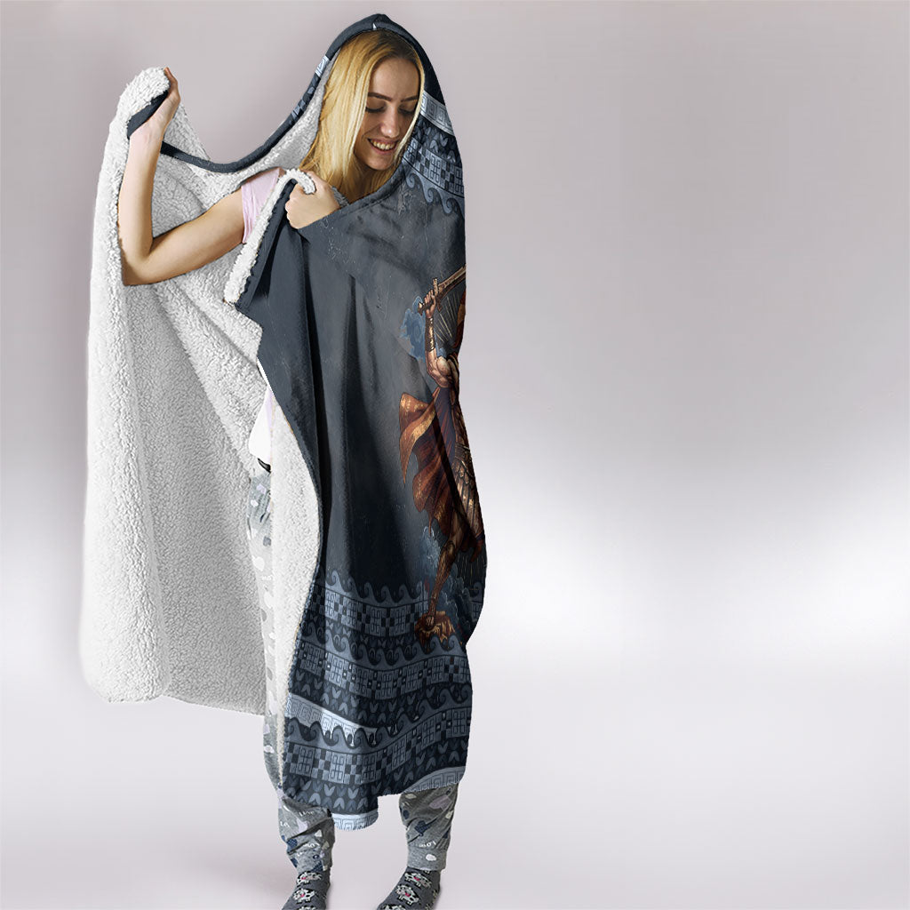 Trojan War Glory Outlives Warrior Hooded Blanket Spartan Achilles Warrior Battle Greek