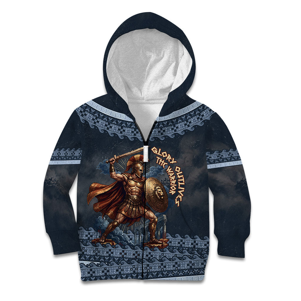 Trojan War Glory Outlives Warrior Kid Hoodie Spartan Achilles Warrior Battle Greek