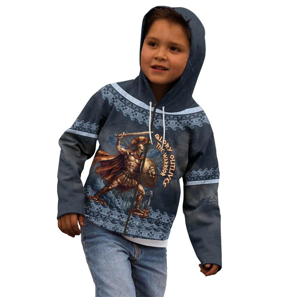 Trojan War Glory Outlives Warrior Kid Hoodie Spartan Achilles Warrior Battle Greek