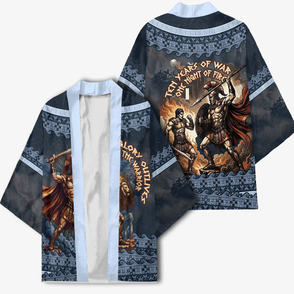 Trojan War Glory Outlives Warrior Kimono Spartan Achilles Warrior Battle Greek