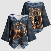 Trojan War Glory Outlives Warrior Kimono Sleeve Blouse Spartan Achilles Warrior Battle Greek