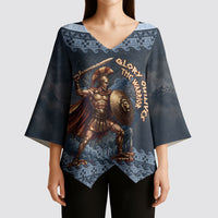 Trojan War Glory Outlives Warrior Kimono Sleeve Blouse Spartan Achilles Warrior Battle Greek
