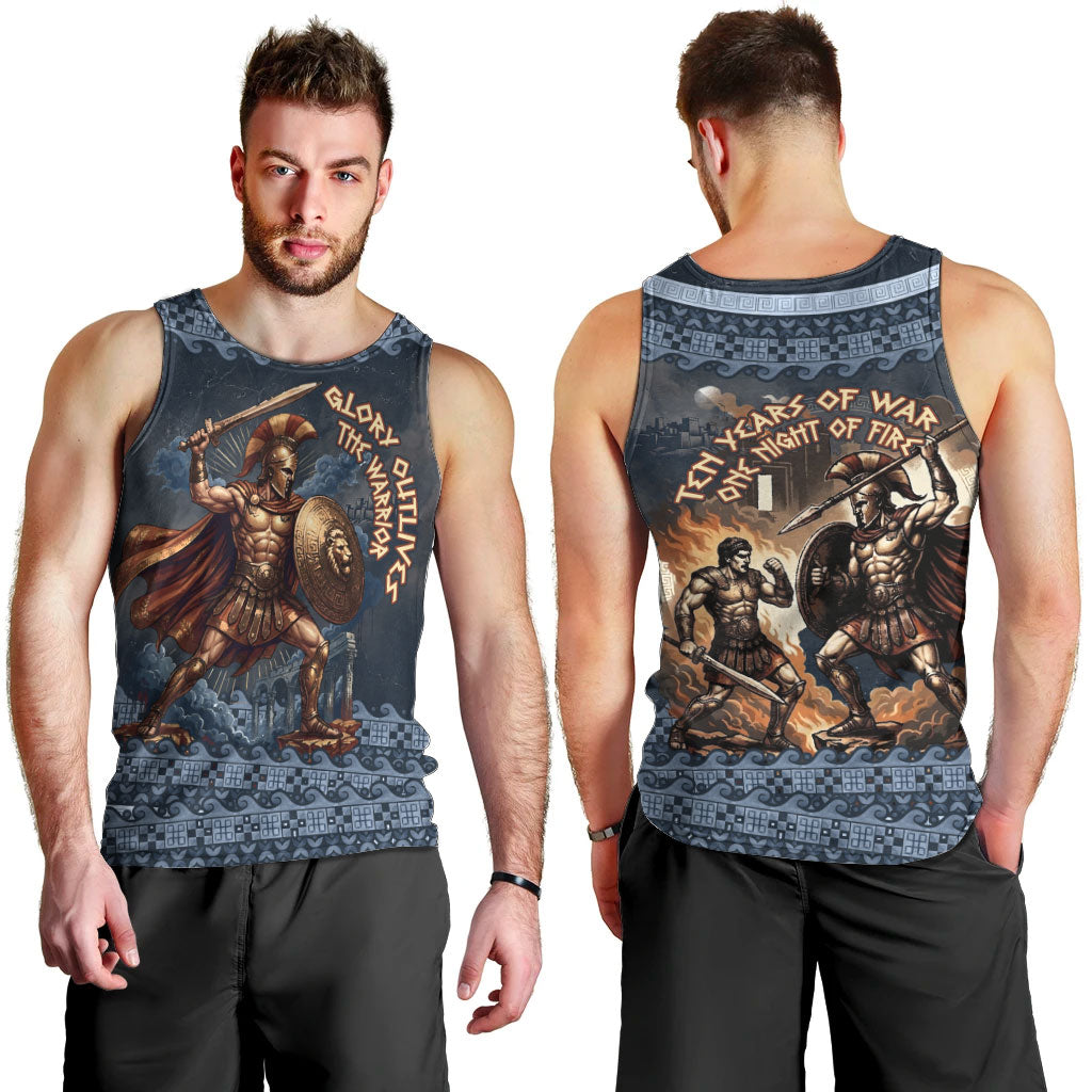 Trojan War Glory Outlives Warrior Men Tank Top Spartan Achilles Warrior Battle Greek
