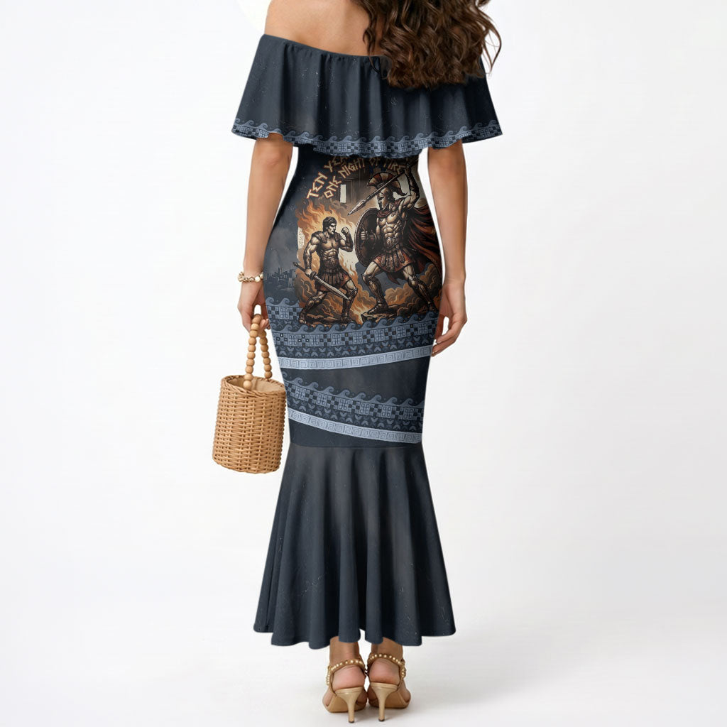 Trojan War Glory Outlives Warrior Mermaid Dress Spartan Achilles Warrior Battle Greek