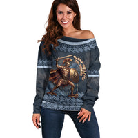 Trojan War Glory Outlives Warrior Off Shoulder Sweater Spartan Achilles Warrior Battle Greek