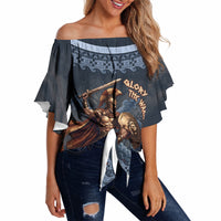 Trojan War Glory Outlives Warrior Off Shoulder Wrap Waist Top Spartan Achilles Warrior Battle Greek