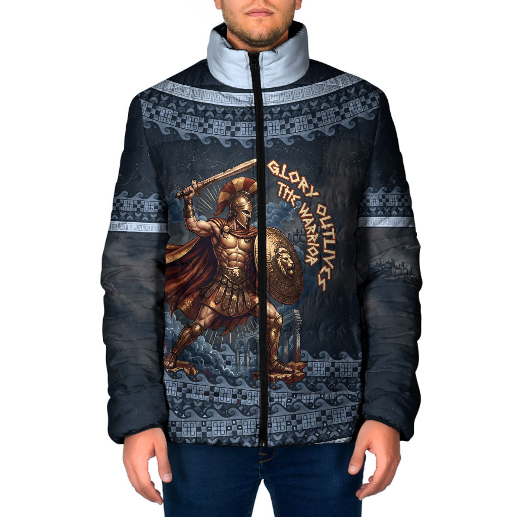 Trojan War Glory Outlives Warrior Padded Jacket Spartan Achilles Warrior Battle Greek