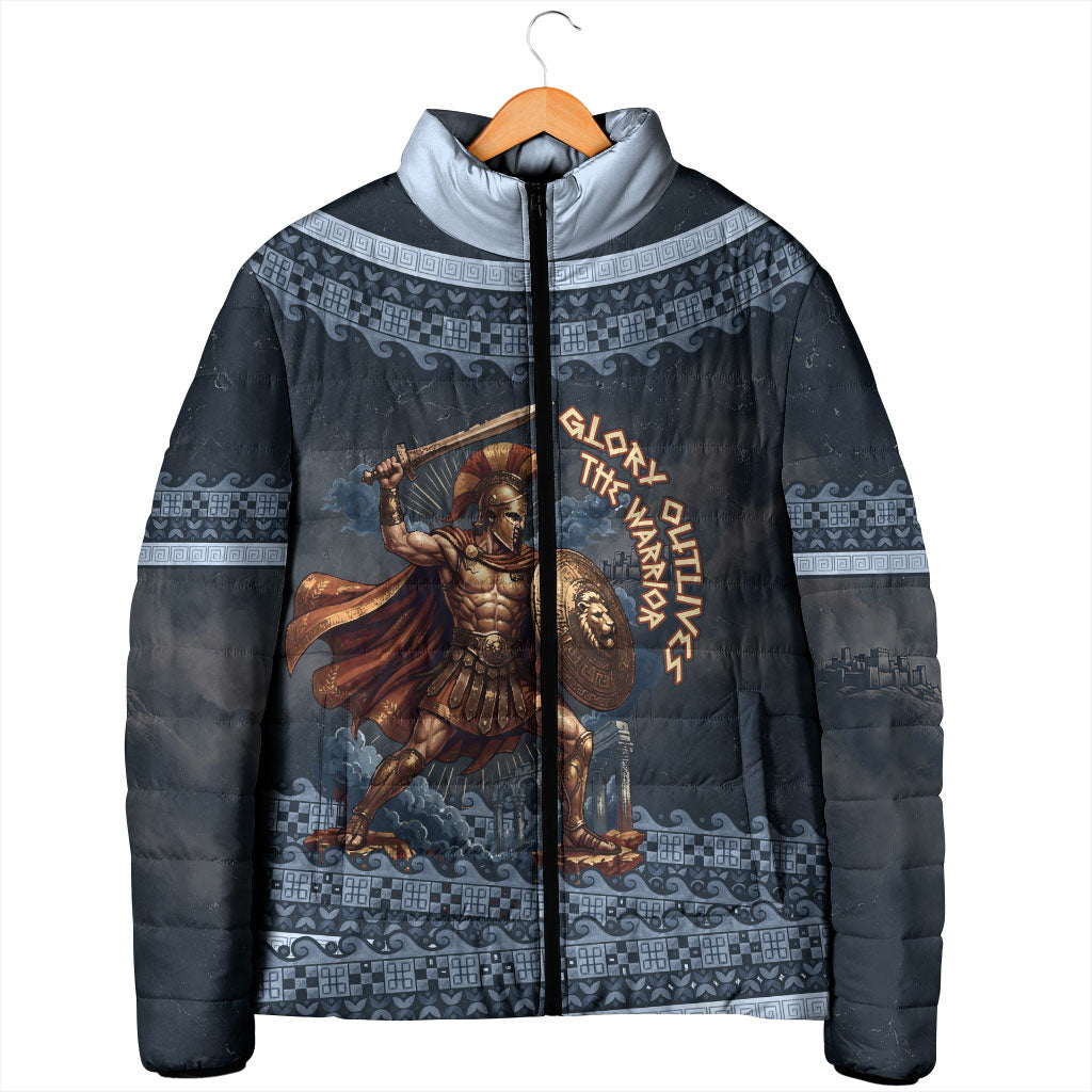 Trojan War Glory Outlives Warrior Padded Jacket Spartan Achilles Warrior Battle Greek
