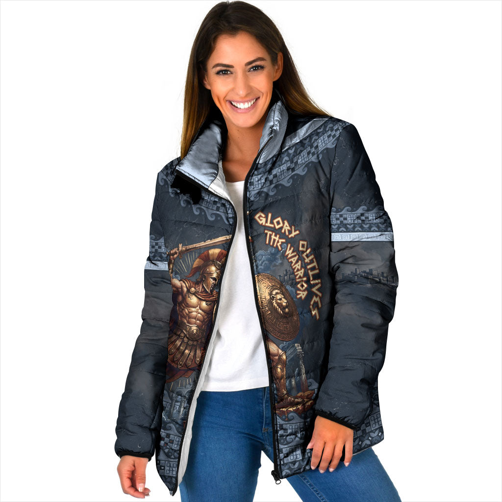 Trojan War Glory Outlives Warrior Padded Jacket Spartan Achilles Warrior Battle Greek