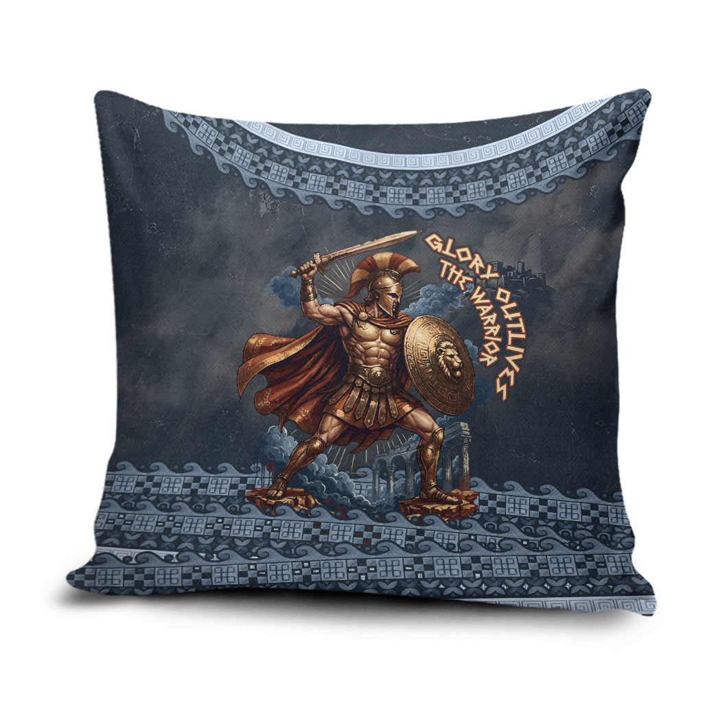 Trojan War Glory Outlives Warrior Pillow Cover Spartan Achilles Warrior Battle Greek