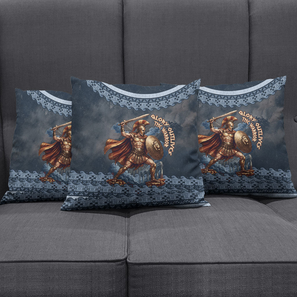 Trojan War Glory Outlives Warrior Pillow Cover Spartan Achilles Warrior Battle Greek