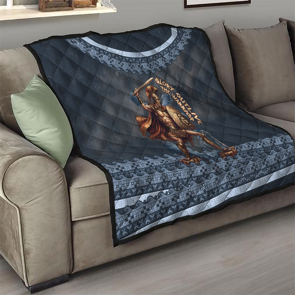 Trojan War Glory Outlives Warrior Quilt Spartan Achilles Warrior Battle Greek