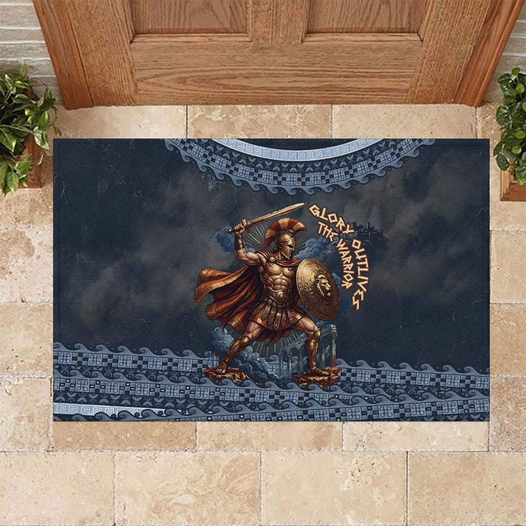 Trojan War Glory Outlives Warrior Rubber Doormat Spartan Achilles Warrior Battle Greek