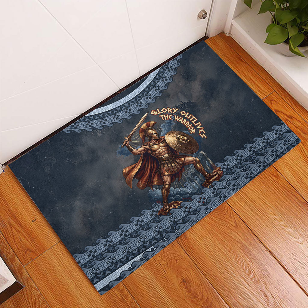 Trojan War Glory Outlives Warrior Rubber Doormat Spartan Achilles Warrior Battle Greek
