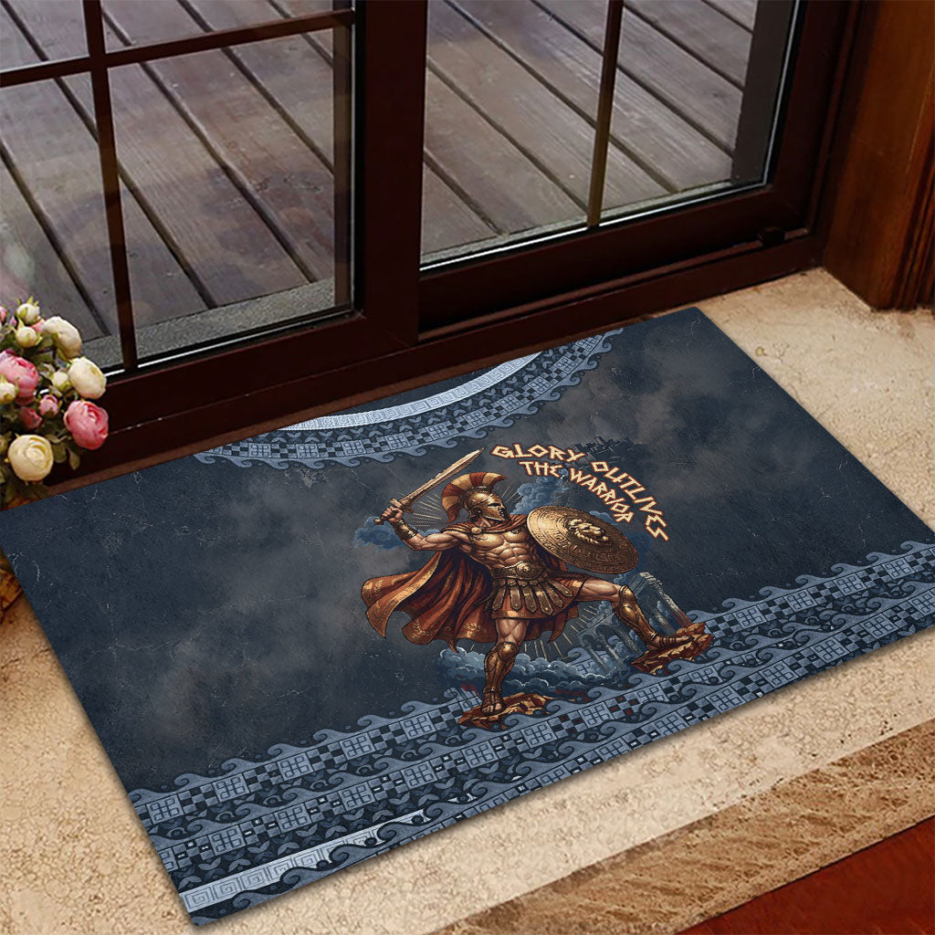 Trojan War Glory Outlives Warrior Rubber Doormat Spartan Achilles Warrior Battle Greek