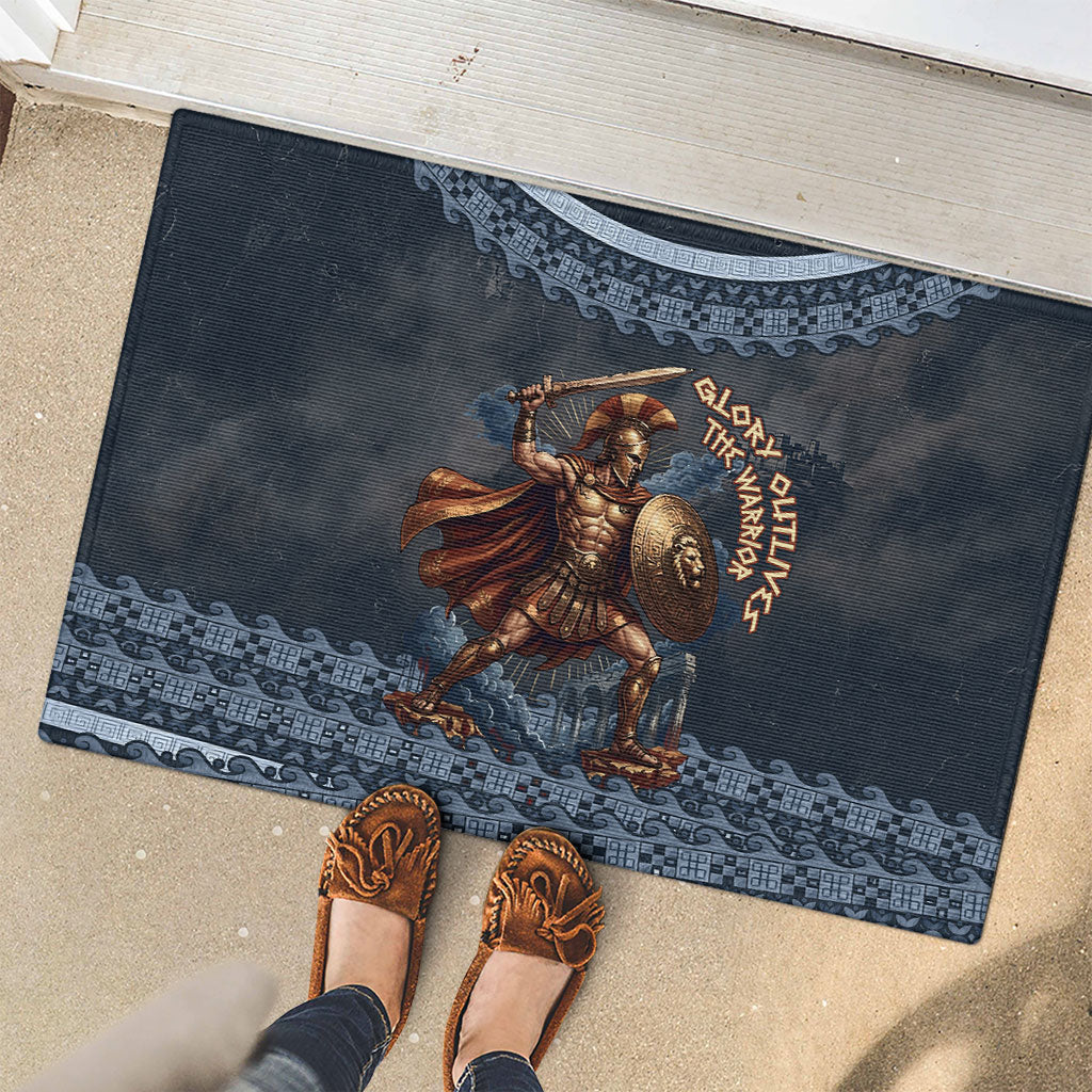 Trojan War Glory Outlives Warrior Rubber Doormat Spartan Achilles Warrior Battle Greek