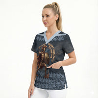 Trojan War Glory Outlives Warrior Scrub Top Spartan Achilles Warrior Battle Greek