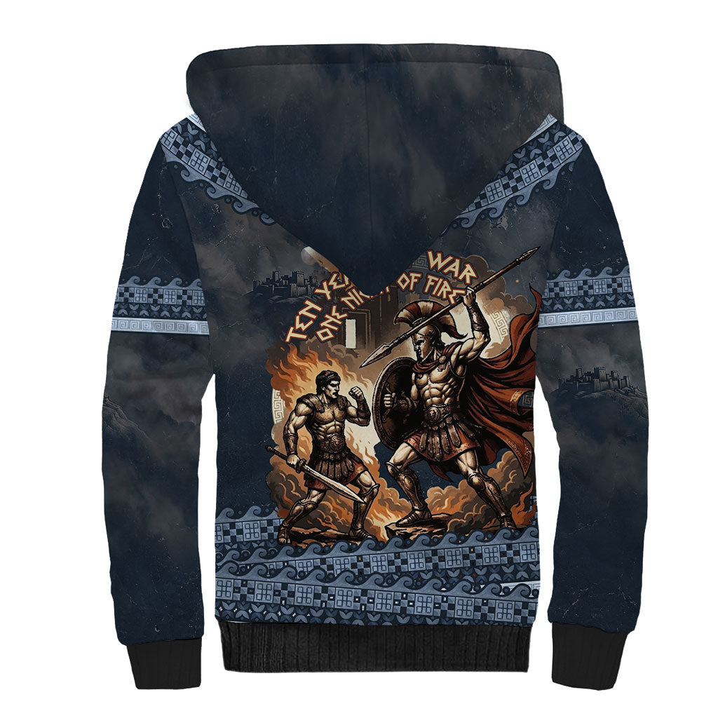 Trojan War Glory Outlives Warrior Sherpa Hoodie Spartan Achilles Warrior Battle Greek