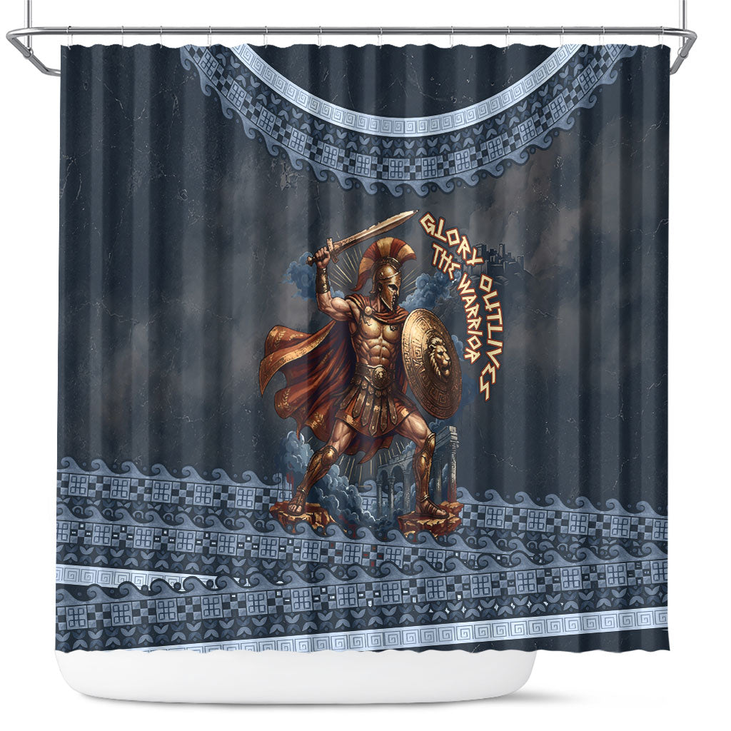 Trojan War Glory Outlives Warrior Shower Curtain Spartan Achilles Warrior Battle Greek