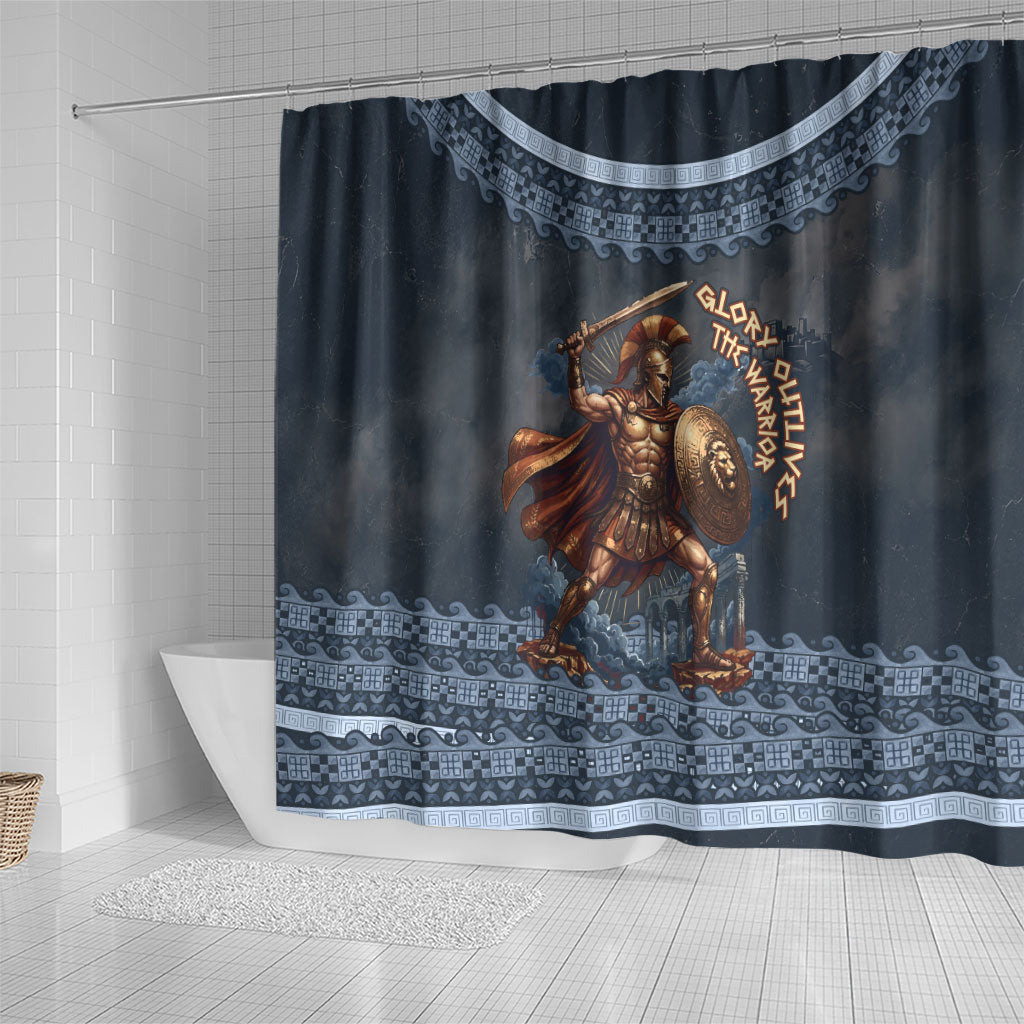 Trojan War Glory Outlives Warrior Shower Curtain Spartan Achilles Warrior Battle Greek