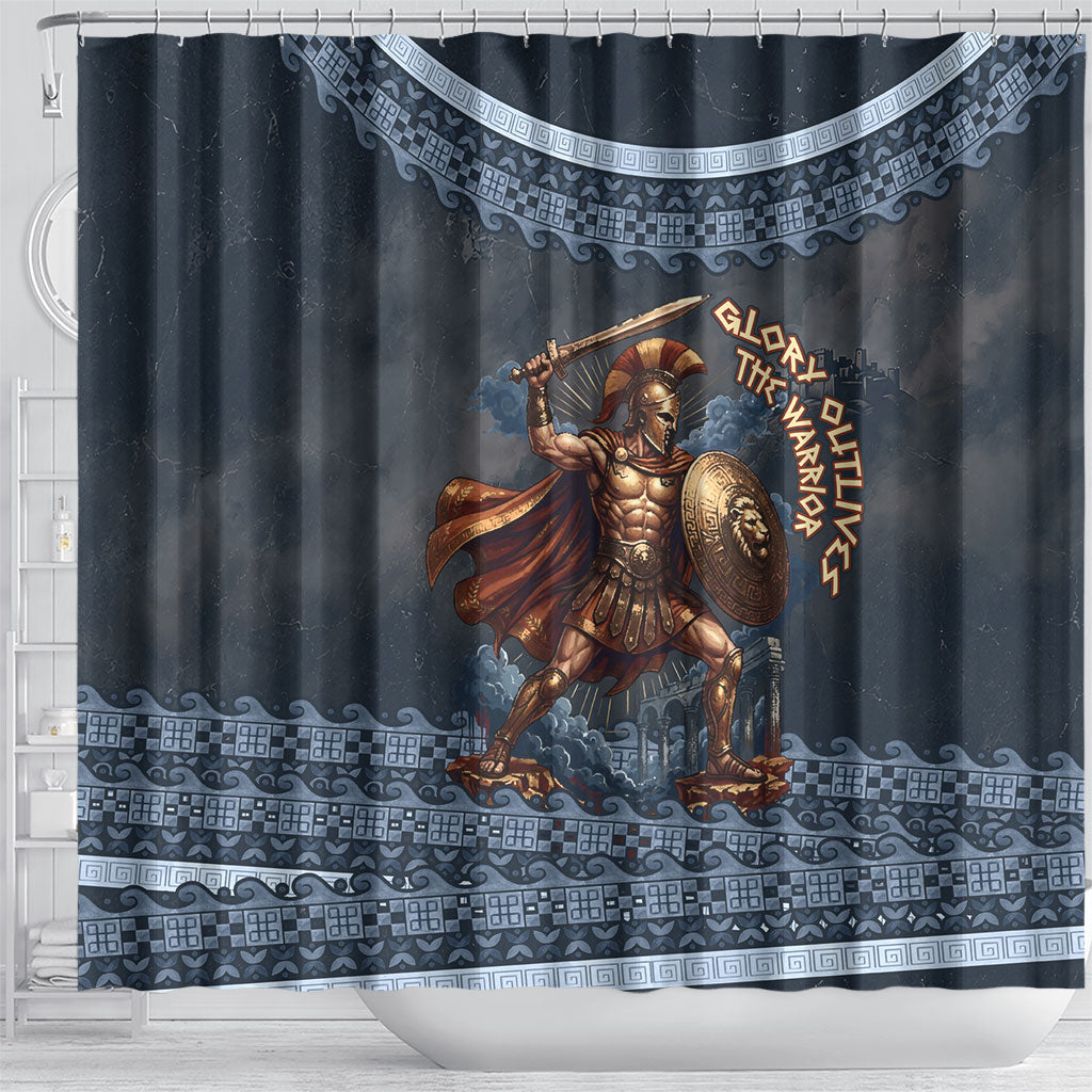 Trojan War Glory Outlives Warrior Shower Curtain Spartan Achilles Warrior Battle Greek