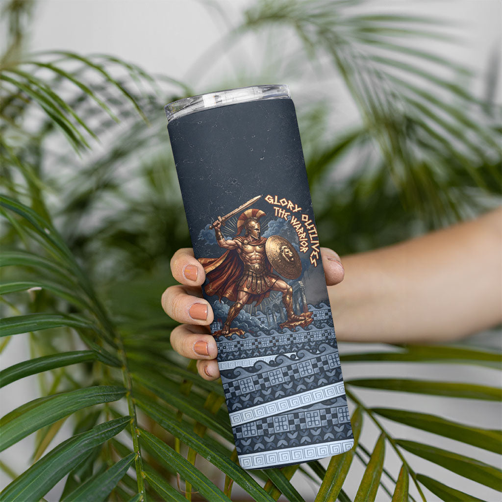 Trojan War Glory Outlives Warrior Skinny Tumbler Spartan Achilles Warrior Battle Greek