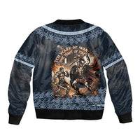 Trojan War Glory Outlives Warrior Sleeve Zip Bomber Jacket Spartan Achilles Warrior Battle Greek