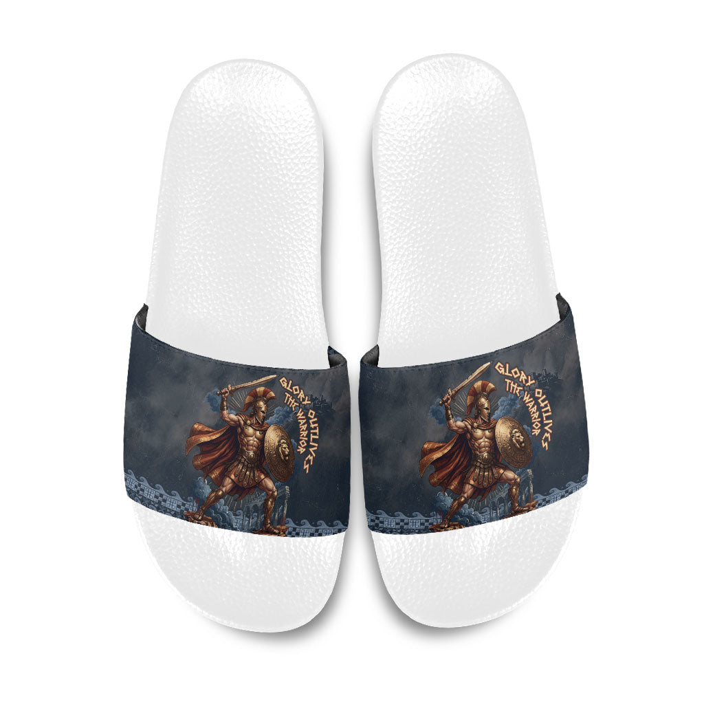 Trojan War Glory Outlives Warrior Slide Sandals Spartan Achilles Warrior Battle Greek