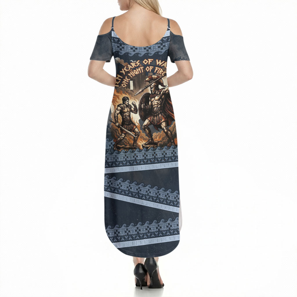 Trojan War Glory Outlives Warrior Summer Maxi Dress Spartan Achilles Warrior Battle Greek