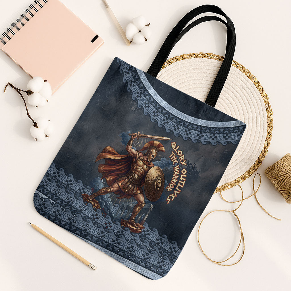 Trojan War Glory Outlives Warrior Tote Bag Spartan Achilles Warrior Battle Greek