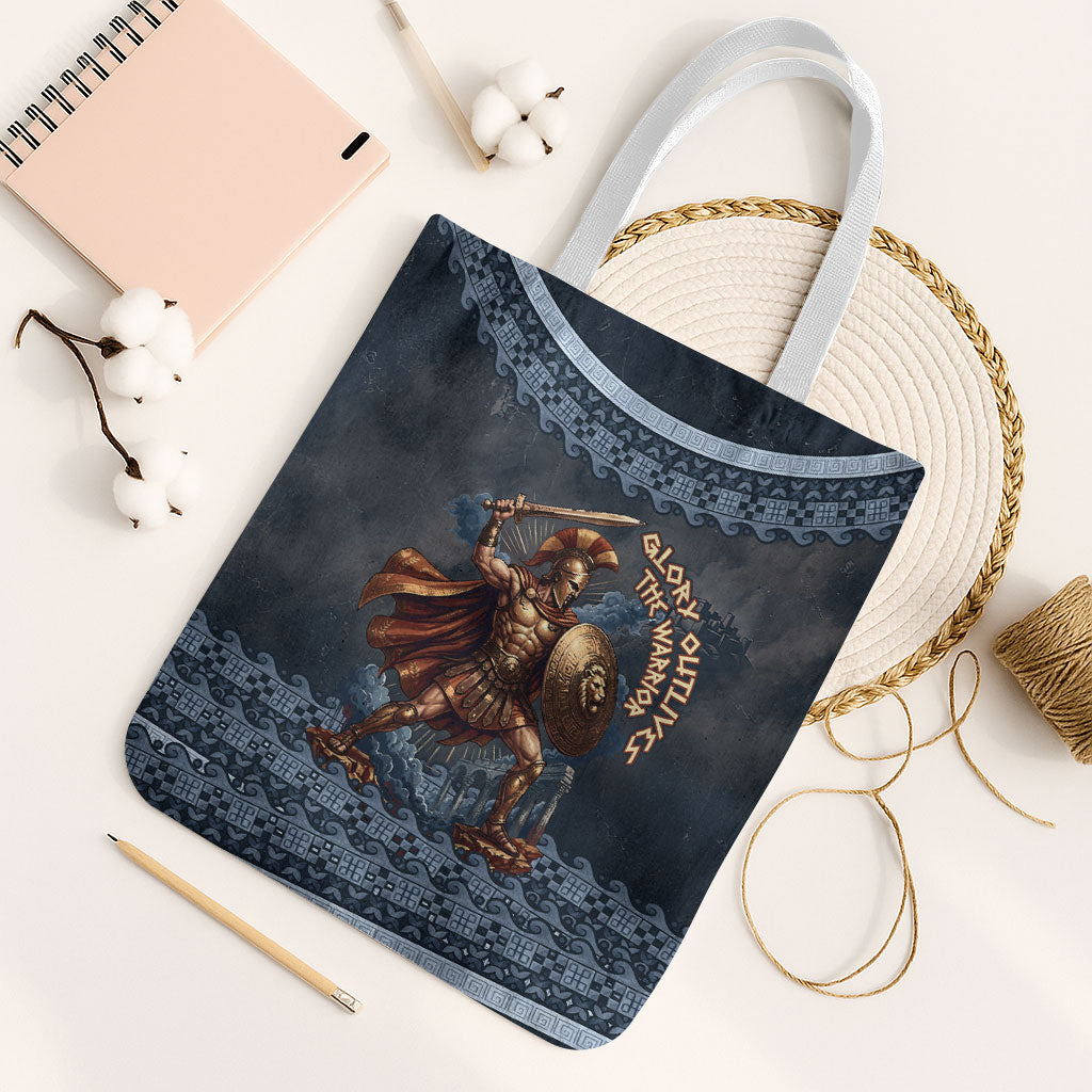 Trojan War Glory Outlives Warrior Tote Bag Spartan Achilles Warrior Battle Greek