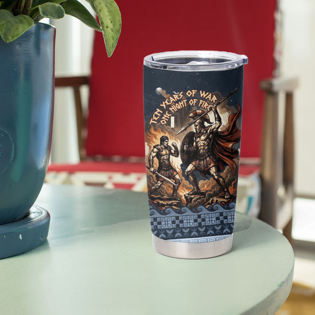 Trojan War Glory Outlives Warrior Tumbler Cup Spartan Achilles Warrior Battle Greek