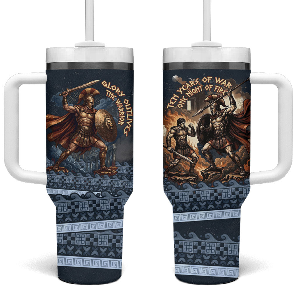 Trojan War Glory Outlives Warrior Tumbler With Handle Spartan Achilles Warrior Battle Greek