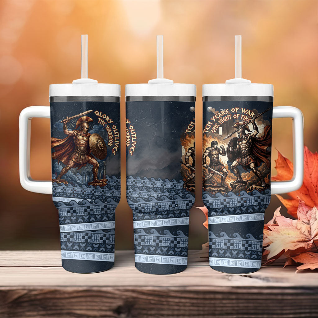 Trojan War Glory Outlives Warrior Tumbler With Handle Spartan Achilles Warrior Battle Greek