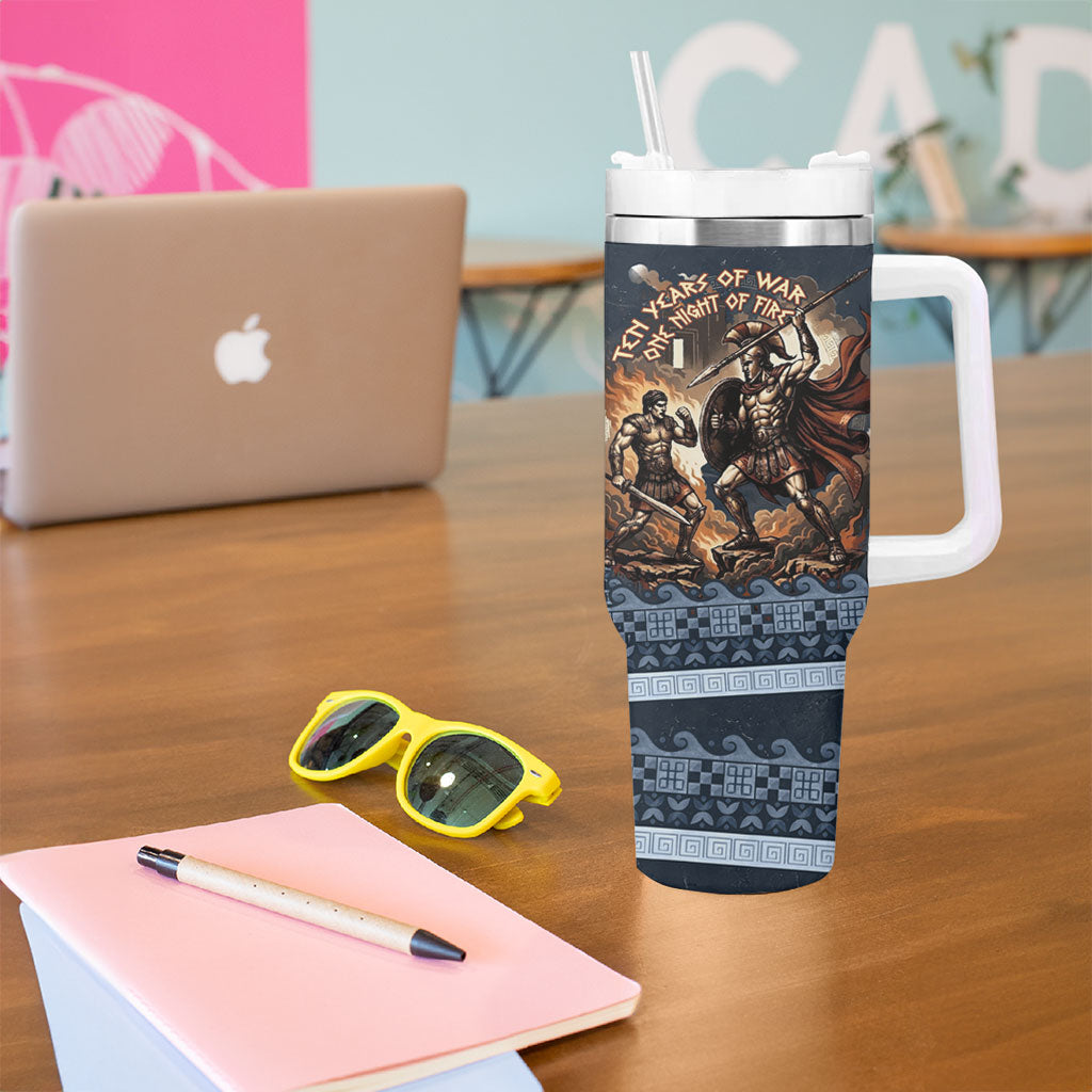 Trojan War Glory Outlives Warrior Tumbler With Handle Spartan Achilles Warrior Battle Greek