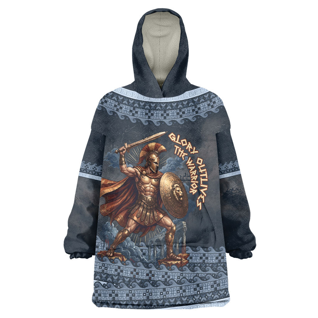 Trojan War Glory Outlives Warrior Wearable Blanket Hoodie Spartan Achilles Warrior Battle Greek