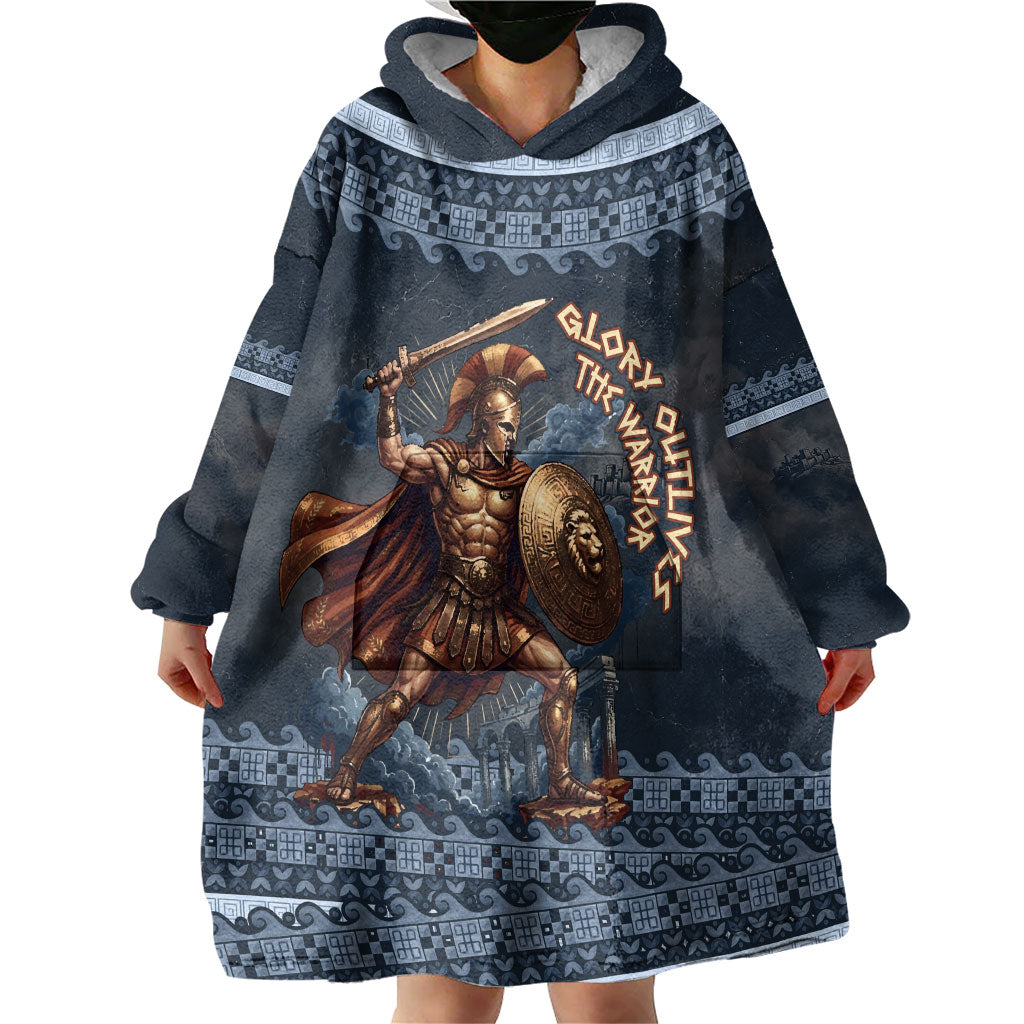 Trojan War Glory Outlives Warrior Wearable Blanket Hoodie Spartan Achilles Warrior Battle Greek