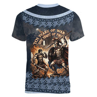 Trojan War Glory Outlives Warrior Women V-Neck T-Shirt Spartan Achilles Warrior Battle Greek
